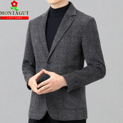 Montagut Casual Wool Suit Men's Jacket Spring & Fall Business Korean Style Double-Sided Cashmere Woolen High-End Suit Montagut Casual Wool Suit Men's Jacket Spring & Fall Business Korean Style Double-Sided Cashmere Woolen High-End Suit