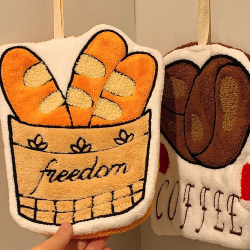 Hand towel <coffee bread> kitchen and bathroom hanging absorbent quick-drying small towel ins handkerchief rag to wipe feet Hand towel <coffee bread> kitchen and bathroom hanging absorbent quick-drying small towel ins handkerchief rag to wipe feet