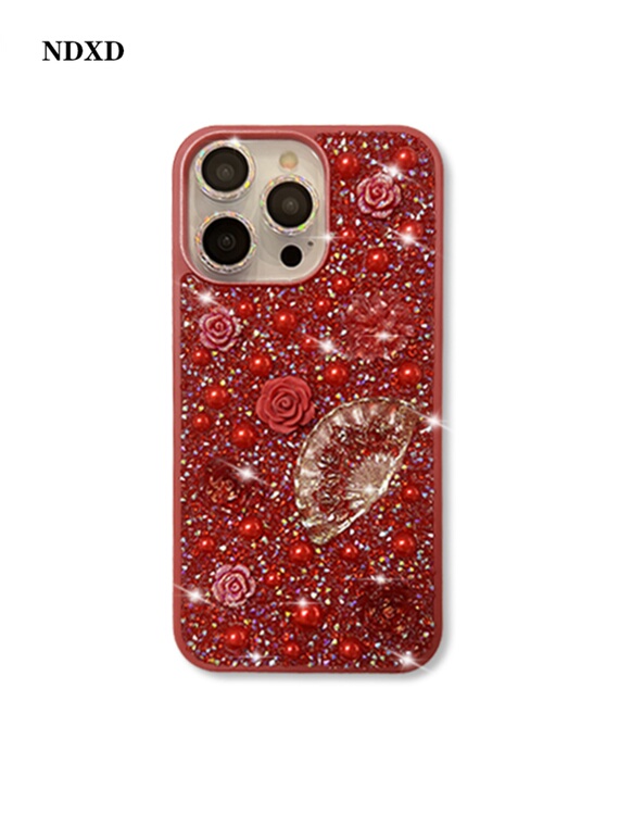 Rhinestone Diamond Bling Flowers Luxury Girls 15, 14, 13, 12 iPhone Case