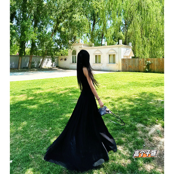 Cat's tall Hepburn style black two-piece chiffon floor long skirt for women's French coffee break waist slimming skirt
Cat's tall Hepburn style black two-piece chiffon floor long skirt for women's French coffee break waist slimming skirt