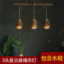 Retro nostalgic multi-head hemp rope chandelier Retro nostalgic multi-head hemp rope chandelier