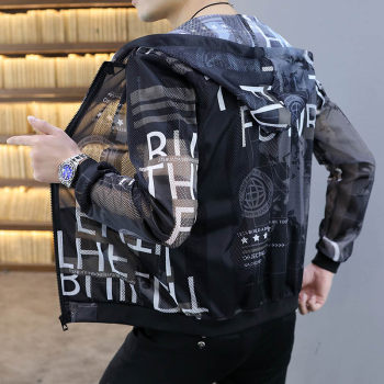 Men's summer ice silk thin hooded sunscreen jacket loose large size sunscreen top outdoor sports jacket coat men
 Men's summer ice silk thin hooded sunscreen jacket loose large size sunscreen top outdoor sports jacket coat men