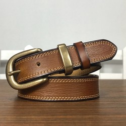 Women's Belt for Jeans, First Layer Cowhide Leather, Copper Buckle, Genuine Leather, Vintage, Simple, Fashionable, Brown, Black Women's Belt for Jeans, First Layer Cowhide Leather, Copper Buckle, Genuine Leather, Vintage, Simple, Fashionable, Brown, Black