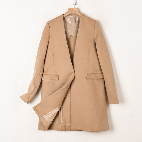 Brand discount authentic women's clothing autumn and winter new pure color woolen coat loose mid -length wool coat women
Brand discount authentic women's clothing autumn and winter new pure color woolen coat loose mid -length wool coat women