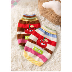 Pet clothes for Corgi special rainbow apple stripe autumn and winter warm medium-sized dog pullover sweater dog clothing Pet clothes for Corgi special rainbow apple stripe autumn and winter warm medium-sized dog pullover sweater dog clothing