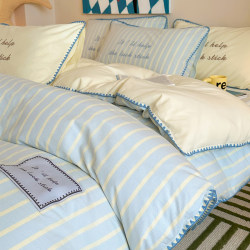 Class a New Washed Cotton Four-Piece Bedding Set, Pure Cotton, 100% Cotton, Light Luxury Duvet Cover, Dormitory Single Three-Piece Bedding Set Class a New Washed Cotton Four-Piece Bedding Set, Pure Cotton, 100% Cotton, Light Luxury Duvet Cover, Dormitory Single Three-Piece Bedding Set