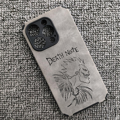 Gray — Death Note Anime Synthetic Leather 15, 14, 13, 12 iPhone Case