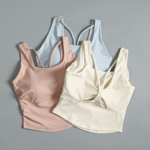 Sports bra women's summer shockproof gathering running speed drying underwear hollow beauty back integrated yoga fitness vest 
Sports bra women's summer shockproof gathering running speed drying underwear hollow beauty back integrated yoga fitness vest