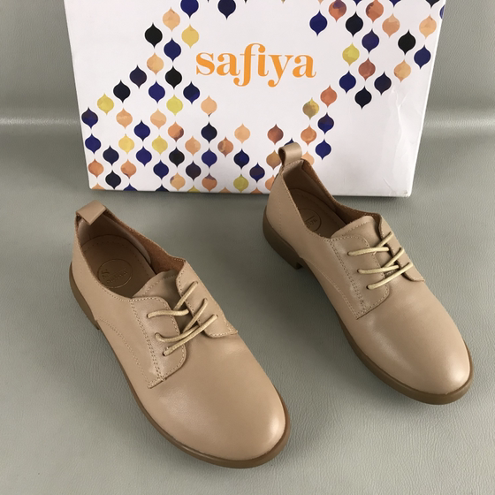 Safiya/Safiya genuine women's shoes with broken size and withdrawal cabinet spring and autumn low heel lace-up loafers genuine leather fashion single shoes Safiya/Safiya genuine women's shoes with broken size and withdrawal cabinet spring and autumn low heel lace-up loafers genuine leather fashion single shoes
