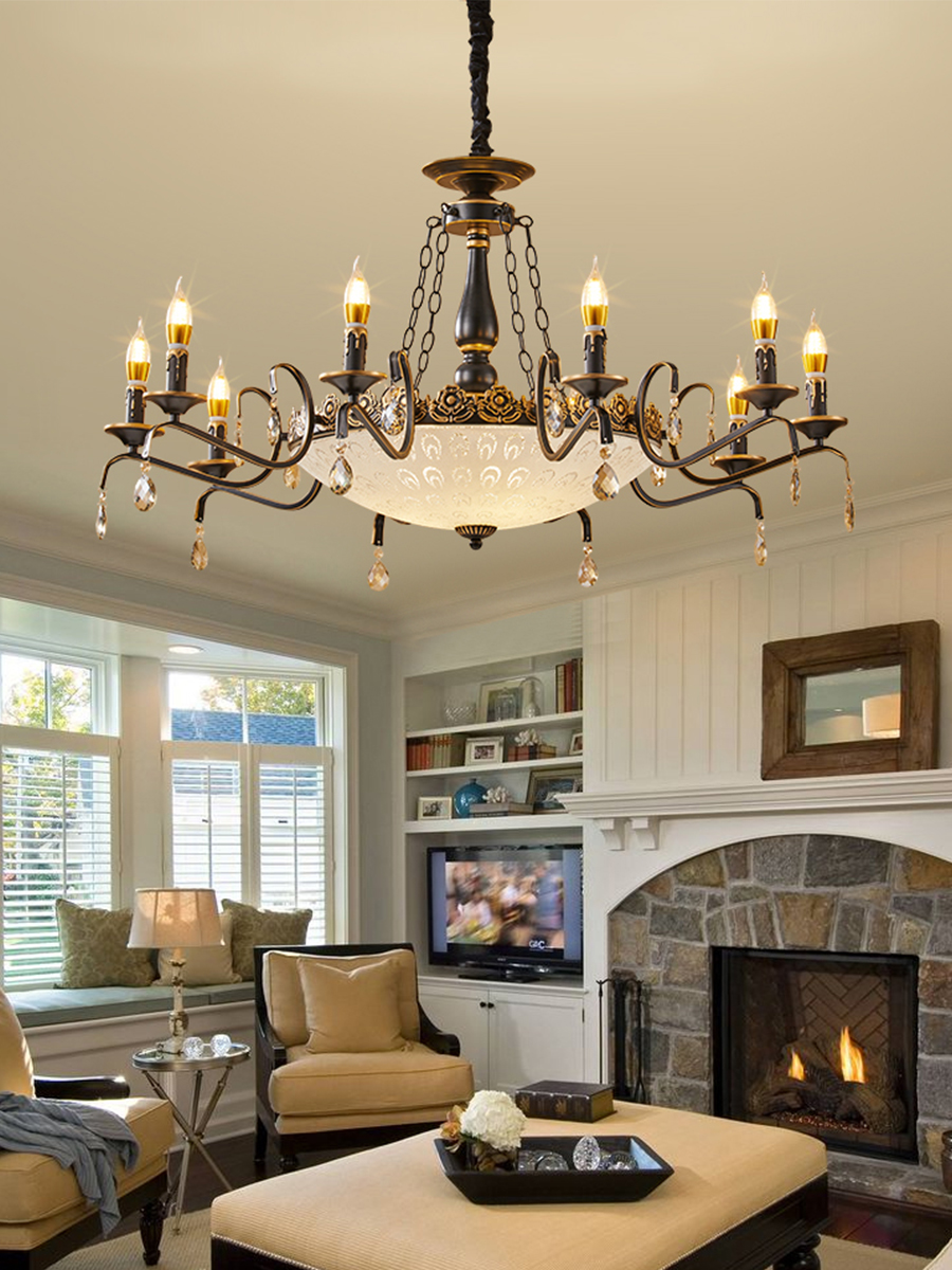 6灯 アメリカンレトロアイアンシャンデリア - Yue yiqing