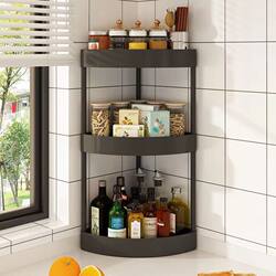 Kitchen countertop corner shelf to store spice bottles and jars Kitchen countertop corner shelf to store spice bottles and jars