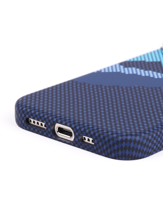 Alpine Mountain Carbon Fiber Pattern MagSafe Matte Slim Fit 15, 14, 13, 12 Phone Case