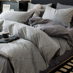 Casual Scandinavian Style Cotton Bed Four-Piece Set 100 Pure Cotton Dormitory Quilt Cover Bed Single Three-Piece Set Men's Bedding 4 Casual Scandinavian Style Cotton Bed Four-Piece Set 100 Pure Cotton Dormitory Quilt Cover Bed Single Three-Piece Set Men's Bedding 4