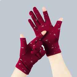 Velvet warm gloves for autumn and winter leaking two-finger driving and riding women's high-elastic spring and autumn dancing and driving work gloves Velvet warm gloves for autumn and winter leaking two-finger driving and riding women's high-elastic spring and autumn dancing and driving work gloves
