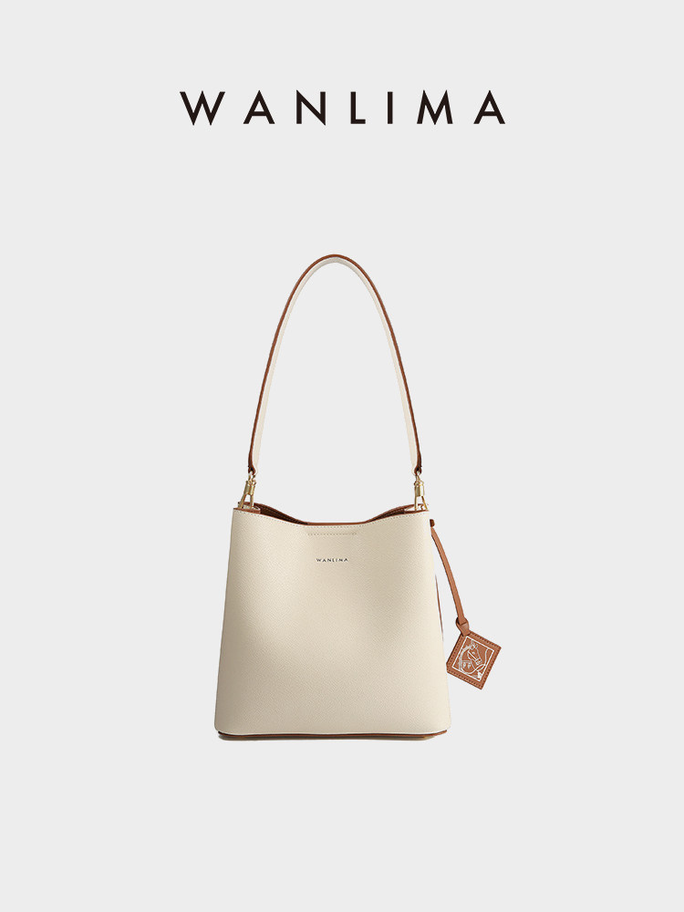 Sac Seau en Cuir de Vache Wanlima, Sac à Main à Épaule pour Femme