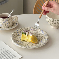 Mooney French-Style Purple Plate, High-Quality Round Plate, Beautiful Restaurant Dessert Cake Plate, Fruit Plate, Pasta Plate Mooney French-Style Purple Plate, High-Quality Round Plate, Beautiful Restaurant Dessert Cake Plate, Fruit Plate, Pasta Plate