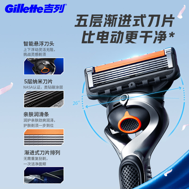 질레트 FENGYINZHISHUN LOVE 선물 상자 수동 면도기 1개 블레이드 홀더 4개 블레이드 1개 베이스 1개 비어드 폼 1개 여행용 상자-