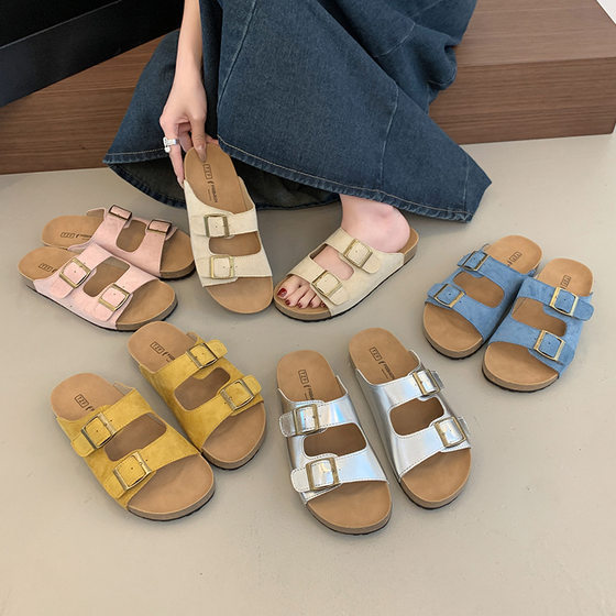 British retro buckle slippers for women in summer wear 2025 new Korean version of flip-soled thick-soled shoes beach shoes sandals
British retro buckle slippers for women in summer wear 2025 new Korean version of flip-soled thick-soled shoes beach shoes sandals