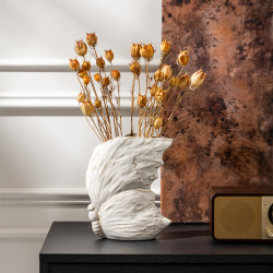 Nordic Simple Accessible Luxury Net Safflower Vase Ceramic Niche style Dried Flower Living Room Dining Table Entrance Coffee Table Decorative Flower Ornaments Nordic Simple Accessible Luxury Net Safflower Vase Ceramic Niche style Dried Flower Living Room Dining Table Entrance Coffee Table Decorative Flower Ornaments