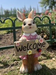 Cute Rabbit Lawn Ornaments Garden Resin Animal Home Garden Decorations Kindergarten Welcome Brand Cute Rabbit Lawn Ornaments Garden Resin Animal Home Garden Decorations Kindergarten Welcome Brand