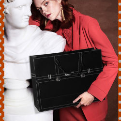 Light Luxury Style Handbag Black High-End Clothing Store Gift Bag Extra Large Paper Bag Gift Bag Clothing Packaging Bag Light Luxury Style Handbag Black High-End Clothing Store Gift Bag Extra Large Paper Bag Gift Bag Clothing Packaging Bag