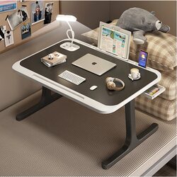 Dormitory Bed Table with Lamp, Foldable and Adjustable, Small Table for Bay Window, Large Size, Suitable for Upper Bunk in College Dormitory Dormitory Bed Table with Lamp, Foldable and Adjustable, Small Table for Bay Window, Large Size, Suitable for Upper Bunk in College Dormitory
