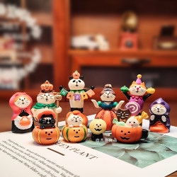 Halloween Pumpkin Japanese-Style Cat Miniature Scene Props Trendy Creative Gift Zakka Street Performance Small Ornaments Halloween Pumpkin Japanese-Style Cat Miniature Scene Props Trendy Creative Gift Zakka Street Performance Small Ornaments