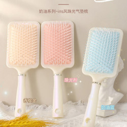 Portable Curling Scalp Massage Cushion Brush, Cream Champagne Pearlescent Color Large Airbag Brush Portable Curling Scalp Massage Cushion Brush, Cream Champagne Pearlescent Color Large Airbag Brush