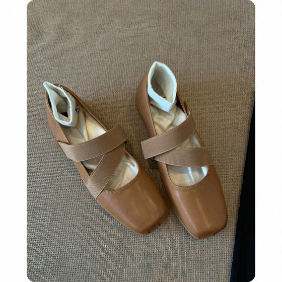 Super soft lambskin ~ French single shoes women's flat cross-belt ballet shoes shallow mouth night shoes retro Mary Jane shoes Super soft lambskin ~ French single shoes women's flat cross-belt ballet shoes shallow mouth night shoes retro Mary Jane shoes