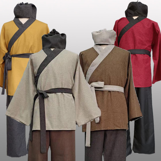 Ancient costumes, men's Hanfu, men's style, ordinary people's waiter clothes, generals, passers-by, villagers' servants, performing clothes, cotton and linen costumes
Ancient costumes, men's Hanfu, men's style, ordinary people's waiter clothes, generals, passers-by, villagers' servants, performing clothes, cotton and linen costumes