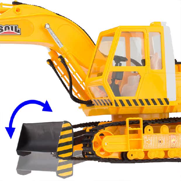 11通道无线挖土遥控车工程挖掘机 电动玩具车带充电工程车