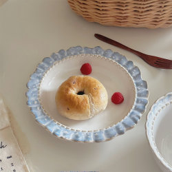 ins Vintage Ceramic Plates, Dinner Plates, Household Smoky Blue Dish Plates, High-End Dessert Plates, Breakfast Plates ins Vintage Ceramic Plates, Dinner Plates, Household Smoky Blue Dish Plates, High-End Dessert Plates, Breakfast Plates