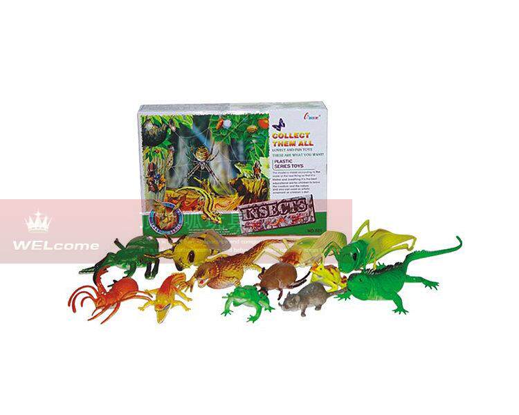 Игрушки-животные 仿真鳄鱼动物模型蜥蜴青蛙昆虫蜜蜂模型儿童早教认知玩具教具摆件 Ausini