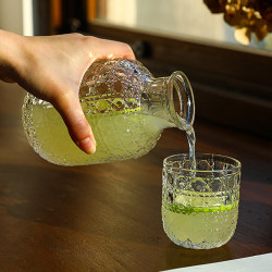 Retro Cold Water Pitcher, Household Glass Water Jug Set, High Aesthetic Value, DIY Drinks, Juice, Tea, Coffee, Water Storage Retro Cold Water Pitcher, Household Glass Water Jug Set, High Aesthetic Value, DIY Drinks, Juice, Tea, Coffee, Water Storage