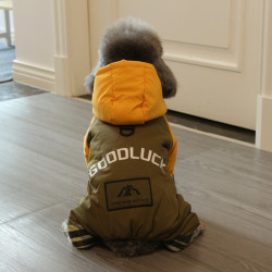 Puppy clothes winter three-color four-legged thickened dog cotton coat Puppy clothes winter three-color four-legged thickened dog cotton coat