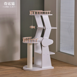 Cinocat Solid Wood Minimalist Cat Climbing Frame Waterproof Cat House Cat Tree All-In-One Imported White Small Apartment Space-Saving Cinocat Solid Wood Minimalist Cat Climbing Frame Waterproof Cat House Cat Tree All-In-One Imported White Small Apartment Space-Saving