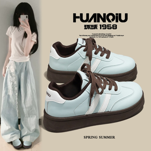 Global Internet celebrity popular thick-soled German training shoes for women 2025 autumn new white shoes versatile ins trendy comfortable board shoes Global Internet celebrity popular thick-soled German training shoes for women 2025 autumn new white shoes versatile ins trendy comfortable board shoes