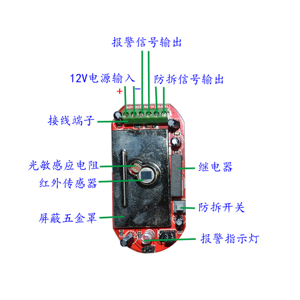 平安防盗/豪恩/lh-912e/方向识别红外幕帘探测器/红外