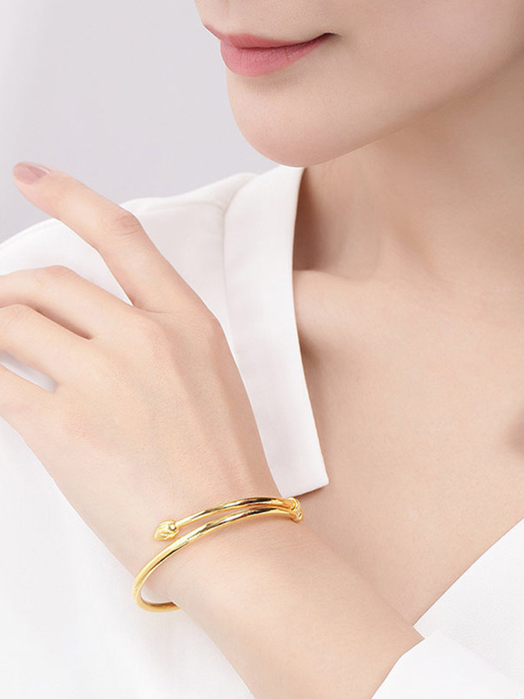 ミングブランド ゴールドロータスブレスレット - Afi0036 - 純金