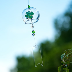 Handmade Four-Leaf Clover Glass Wind Chime Transparent Hanging Ornament Summer Outdoor Healing High-Value Decoration Courtyard Garden Hanging Decoration Handmade Four-Leaf Clover Glass Wind Chime Transparent Hanging Ornament Summer Outdoor Healing High-Value Decoration Courtyard Garden Hanging Decoration