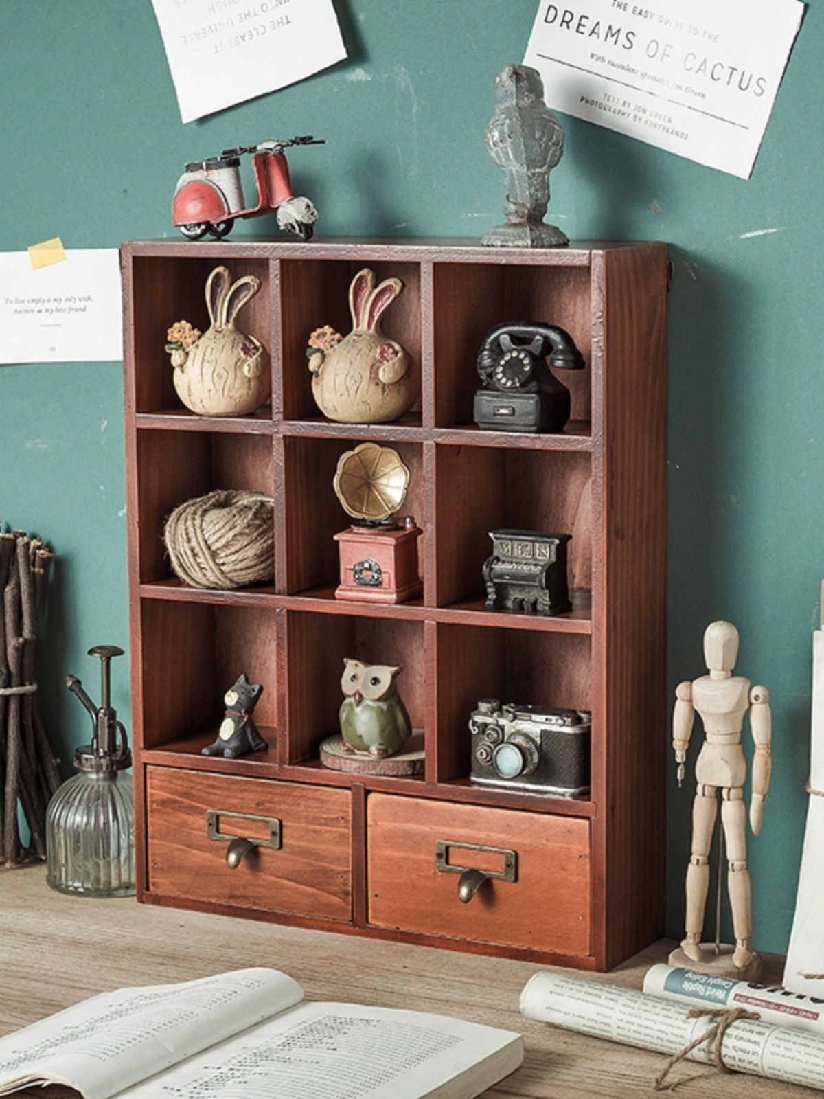 ヴィンテージ ウォールキャビネット 飾り棚　ディスプレイ Wall Cabinet / ウォール キャビネット 〈飾り棚・収納