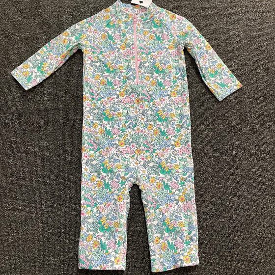 Exit British single 2-7-year-old girl flat-angle conjoined swimsuit fashion cute floral pattern sunscreen outdoor beach Exit British single 2-7-year-old girl flat-angle conjoined swimsuit fashion cute floral pattern sunscreen outdoor beach