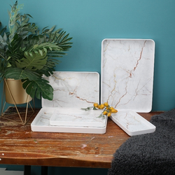 Nordic Light Luxury Rectangular Tray Melamine Hotel Living Room Storage Tray Household Cup Tray Imitation Marble Pattern Plastic Tray Nordic Light Luxury Rectangular Tray Melamine Hotel Living Room Storage Tray Household Cup Tray Imitation Marble Pattern Plastic Tray