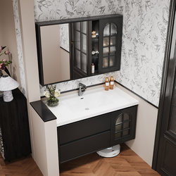 French Bathroom Cabinet Combination Oak Washbasin Cabinet Washbasin Washbasin Combination Cabinet Glass Mirror Cabinet Set French Bathroom Cabinet Combination Oak Washbasin Cabinet Washbasin Washbasin Combination Cabinet Glass Mirror Cabinet Set