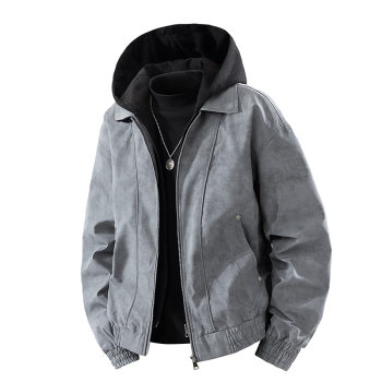 Retro fake two-piece handsome hooded jacket spring and autumn thin style Retro fake two-piece handsome hooded jacket spring and autumn thin style