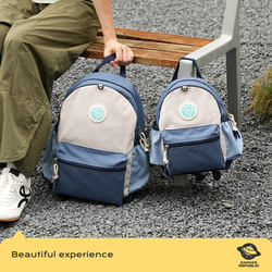 Casual simple contrasting color design parent-child backpack Casual simple contrasting color design parent-child backpack