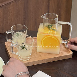 High-Quality ins Style Square Fruit Teapot and Teacup Set with Handle, Large Capacity, Special Juice and Sparkling Water Pitcher High-Quality ins Style Square Fruit Teapot and Teacup Set with Handle, Large Capacity, Special Juice and Sparkling Water Pitcher