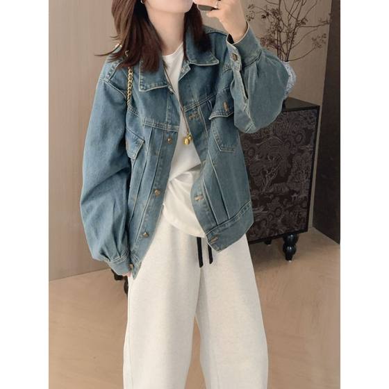 Kuramimei women's clothing-pocket button design denim jacket
Kuramimei women's clothing-pocket button design denim jacket