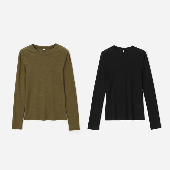 *WTX07130 Elegant and restrained high-end worsted wool versatile layerable short- and long-sleeved T-shirt *WTX07130 Elegant and restrained high-end worsted wool versatile layerable short- and long-sleeved T-shirt