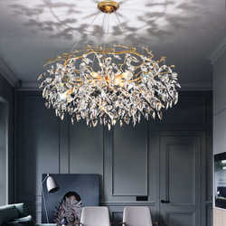 New French country living room chandelier, post-modern light luxury personalized chandelier, restaurant bedroom branch crystal lamp New French country living room chandelier, post-modern light luxury personalized chandelier, restaurant bedroom branch crystal lamp